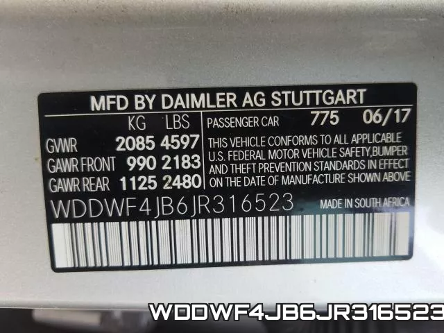 WDDWF4JB6JR316523 фото 2