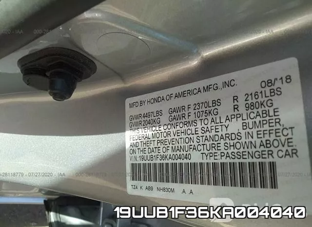 19UUB1F36KA004040 фото 10