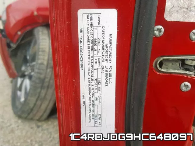 1C4RDJDG9HC648097 фото 2