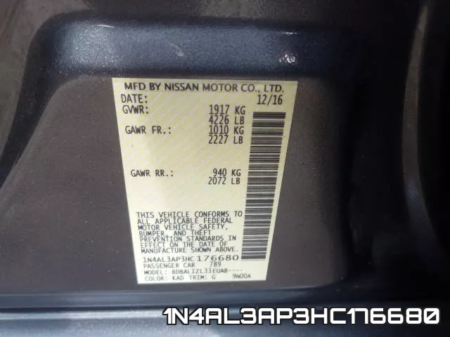 1N4AL3AP3HC176680 фото 2