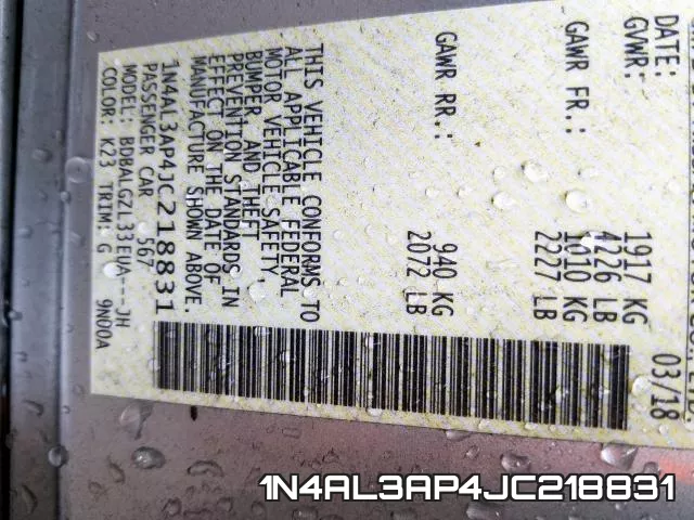 1N4AL3AP4JC218831 фото 2