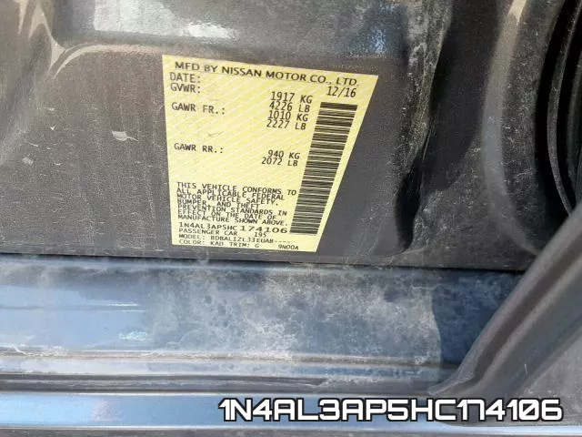 1N4AL3AP5HC174106 фото 2