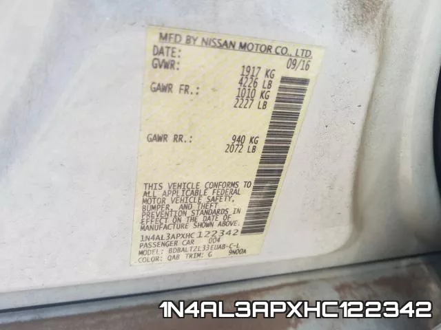 1N4AL3APXHC122342 фото 2