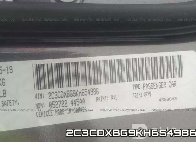 2C3CDXBG9KH654986 фото 10