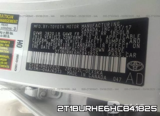 2T1BURHE6HC841825 фото 10
