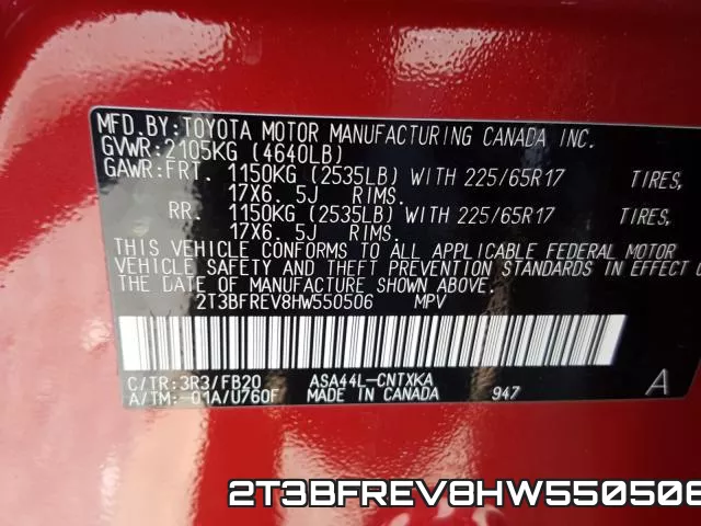 2T3BFREV8HW550506 фото 2