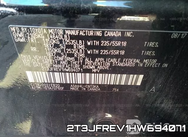 2T3JFREV1HW694071 фото 10