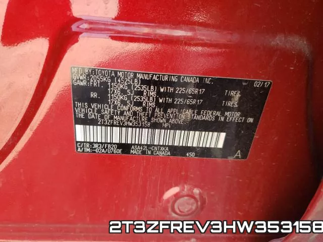 2T3ZFREV3HW353158 фото 2