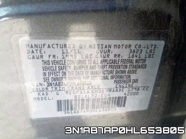 3N1AB7AP0HL653805 фото 2