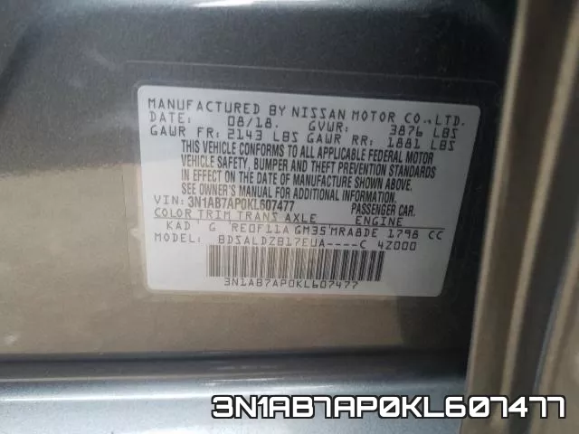 3N1AB7AP0KL607477 фото 2