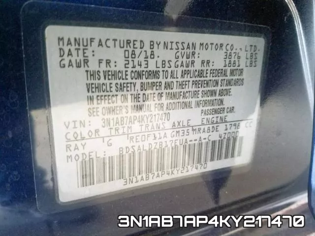 3N1AB7AP4KY217470 фото 2