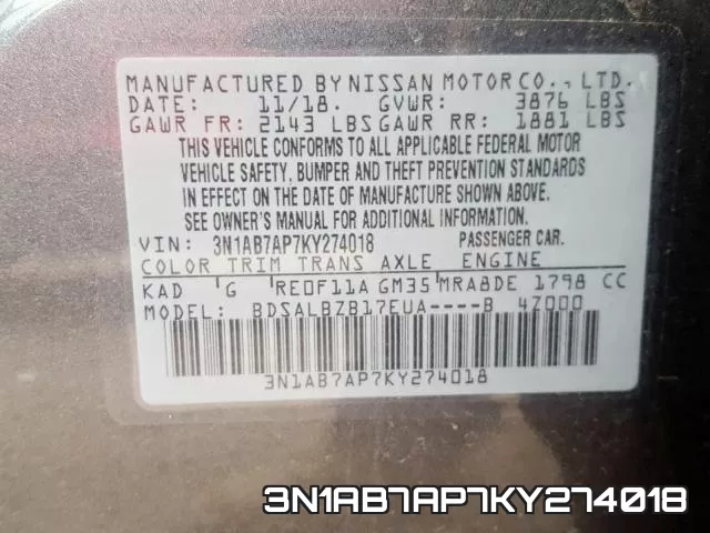 3N1AB7AP7KY274018 фото 2