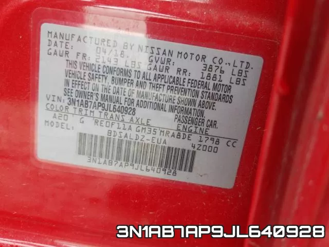 3N1AB7AP9JL640928 фото 2
