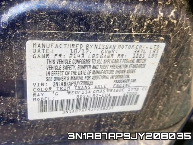 3N1AB7AP9JY208035 фото 2