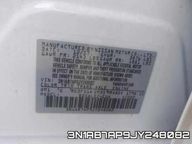 3N1AB7AP9JY248082 фото 2