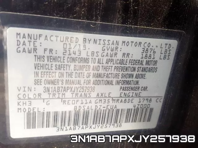3N1AB7APXJY257938 фото 2