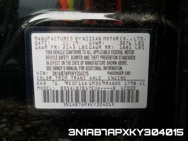 3N1AB7APXKY304015 фото 2
