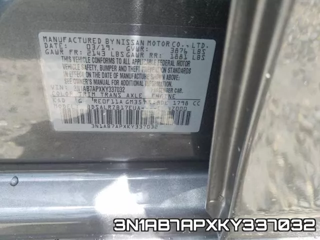 3N1AB7APXKY337032 фото 2