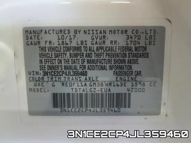 3N1CE2CP4JL359460 фото 2