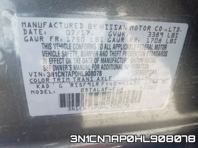 3N1CN7AP0HL908078 фото 2