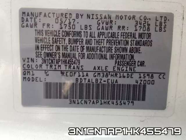 3N1CN7AP1HK455479 фото 2