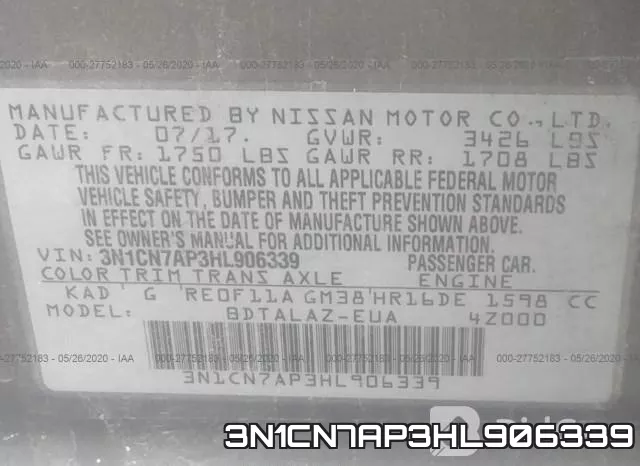 3N1CN7AP3HL906339 фото 10