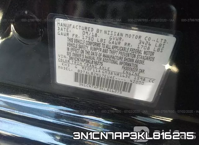 3N1CN7AP3KL816275 фото 10