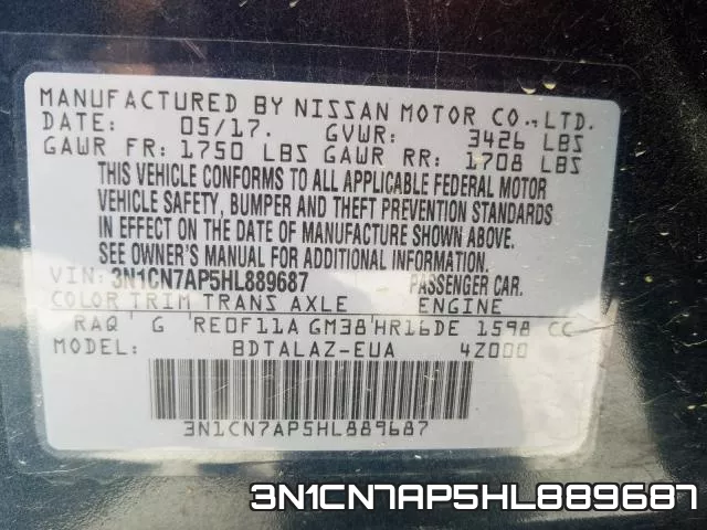 3N1CN7AP5HL889687 фото 2