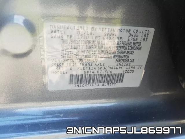 3N1CN7AP5JL869977 фото 2