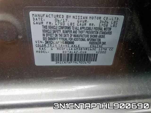 3N1CN7AP7HL900690 фото 2