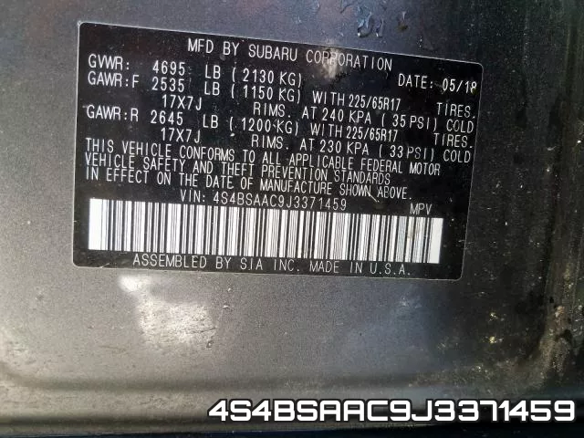 4S4BSAAC9J3371459 фото 2