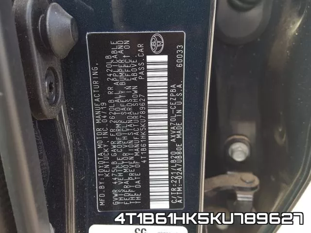 4T1B61HK5KU789627 фото 2