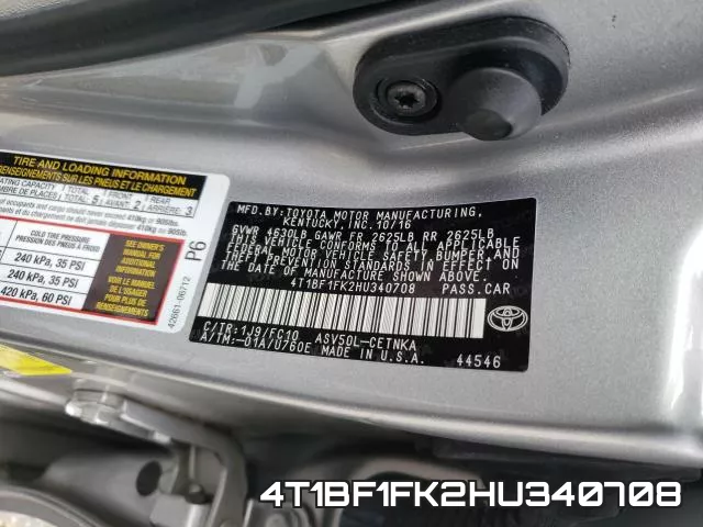 4T1BF1FK2HU340708 фото 2