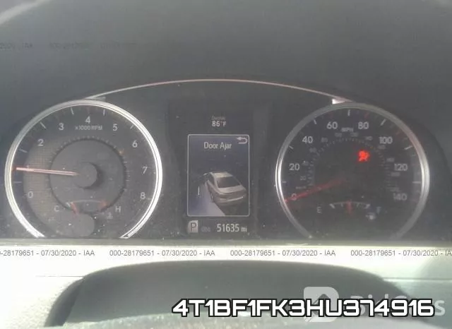 4T1BF1FK3HU374916 фото 7
