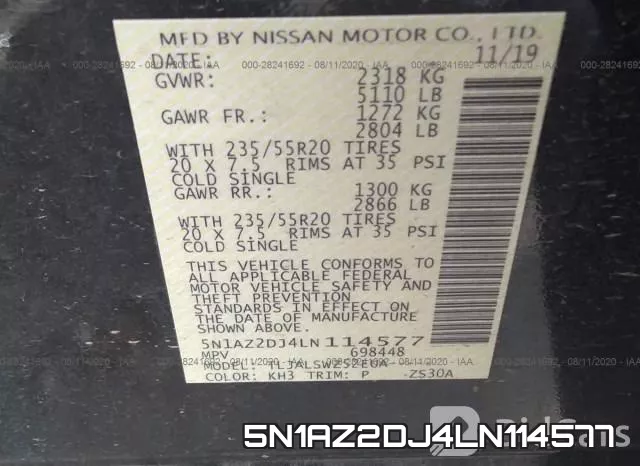 5N1AZ2DJ4LN114577 фото 10
