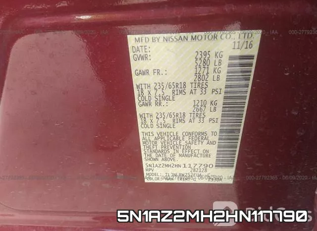 5N1AZ2MH2HN117790 фото 10