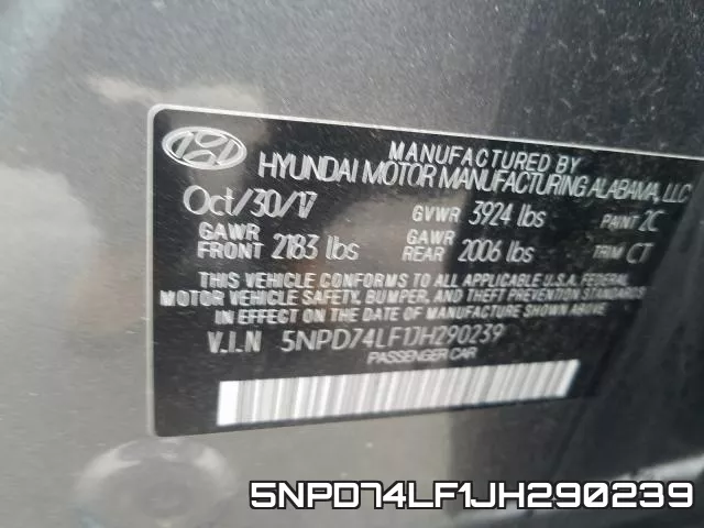 5NPD74LF1JH290239 фото 2