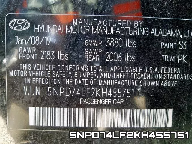 5NPD74LF2KH455751 фото 2