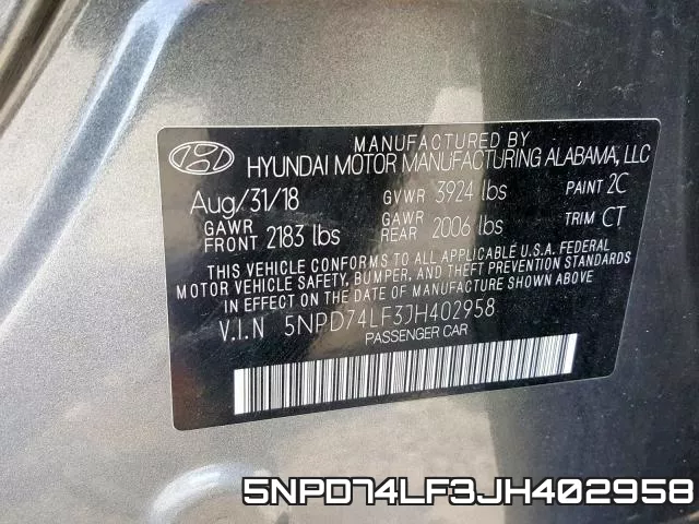 5NPD74LF3JH402958 фото 2