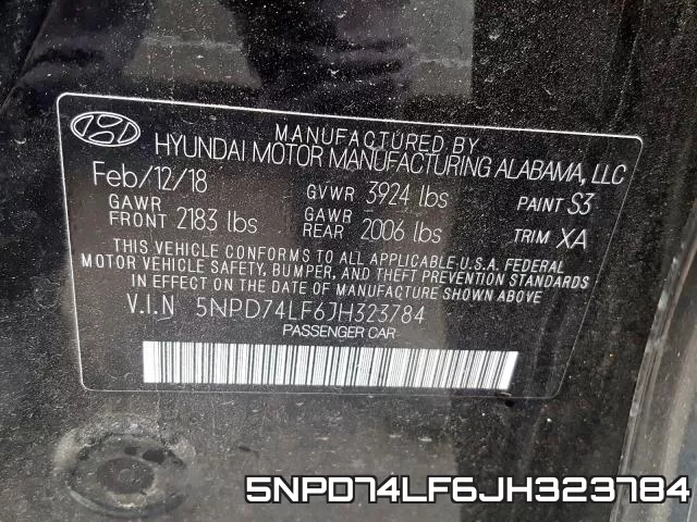 5NPD74LF6JH323784 фото 2