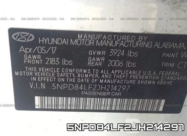 5NPD84LF2JH214297 фото 10