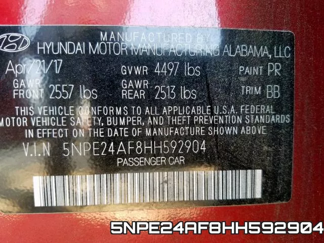 5NPE24AF8HH592904 фото 2