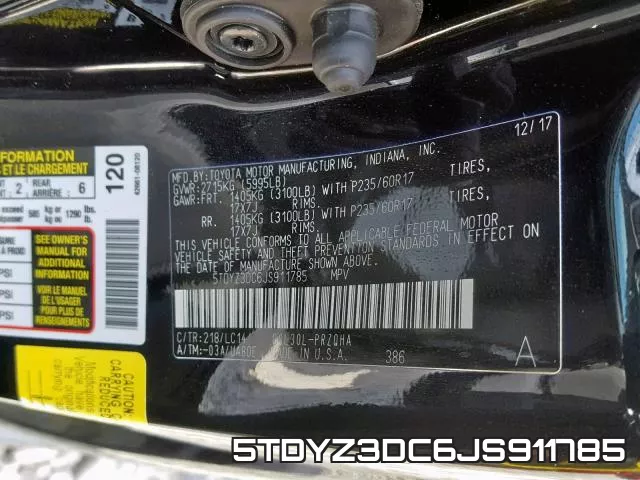 5TDYZ3DC6JS911785 фото 2