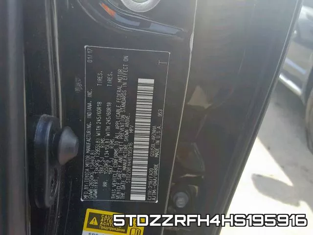 5TDZZRFH4HS195916 фото 2