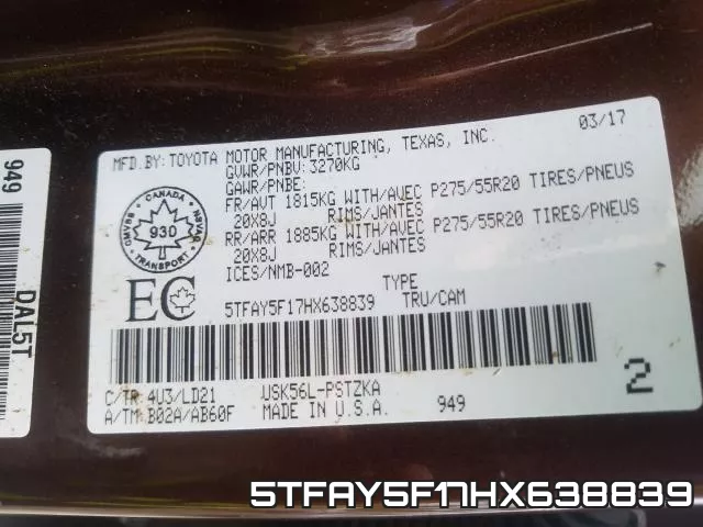 5TFAY5F17HX638839 фото 2