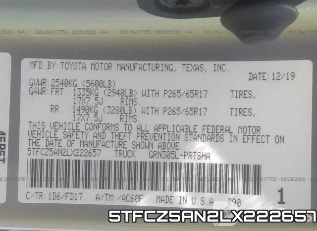 5TFCZ5AN2LX222657 фото 10