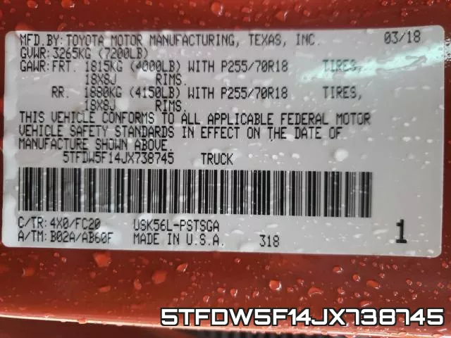 5TFDW5F14JX738745 фото 2