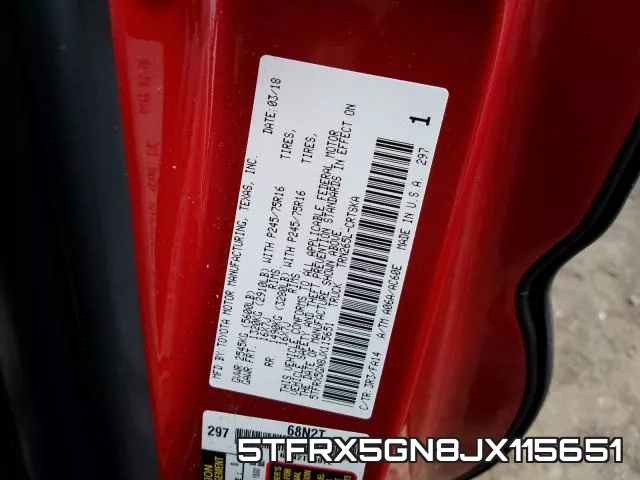 5TFRX5GN8JX115651 фото 2