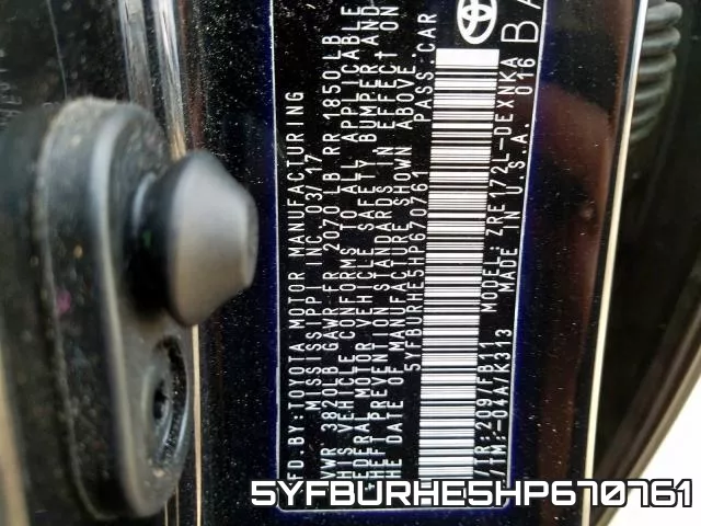 5YFBURHE5HP670761 фото 2