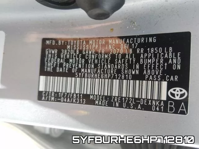 5YFBURHE6HP712810 фото 2